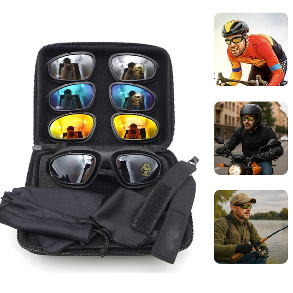 VisionX – Gafas Polarizadas 4 en 1 para Ciclistas y Motociclistas